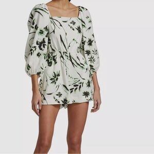 Tanya Taylor Stevie Puff Sleeve Floral Romper | XS